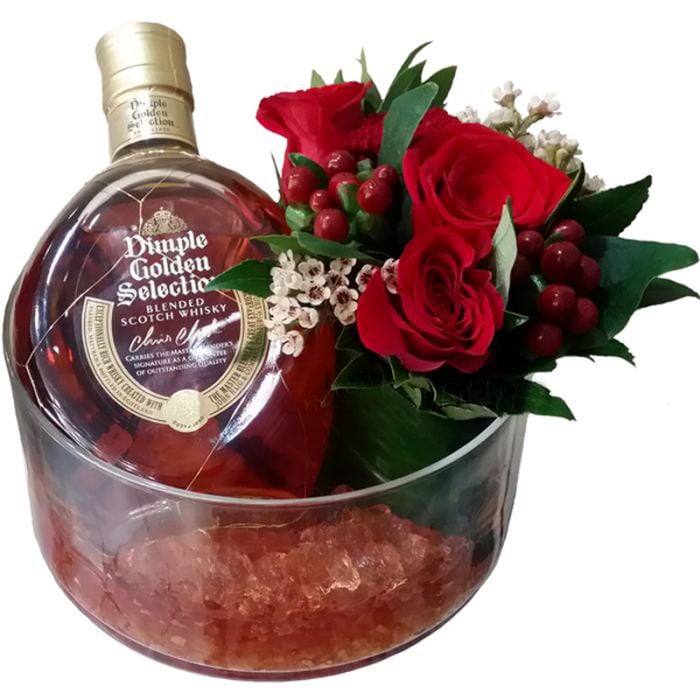 Glass Rose Arrangement With Dimple
