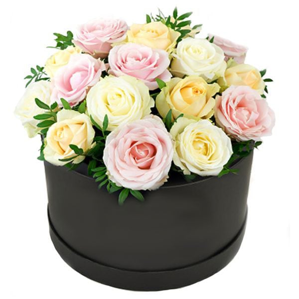 Pastel Mixed Roses In Gift Box (medium)