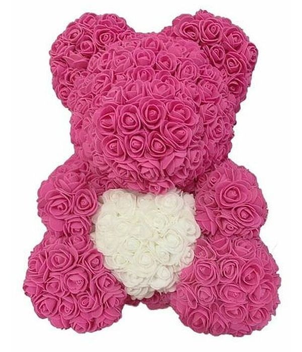 Pink Xl Rose Teddy Bear With Heart 70 Cm/ 28"