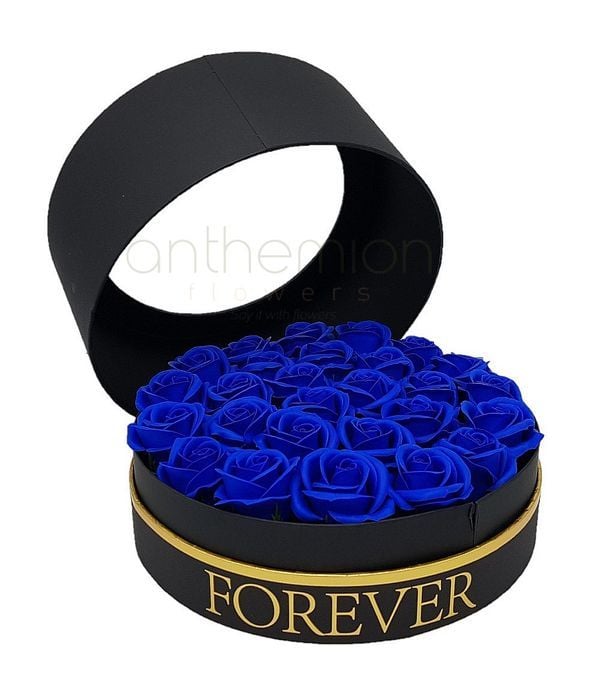 Box And Blue Soap Roses