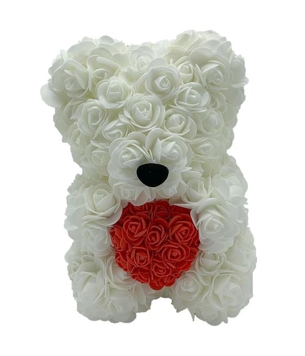 White teddy bear with red heart 25 ÎµÎº.