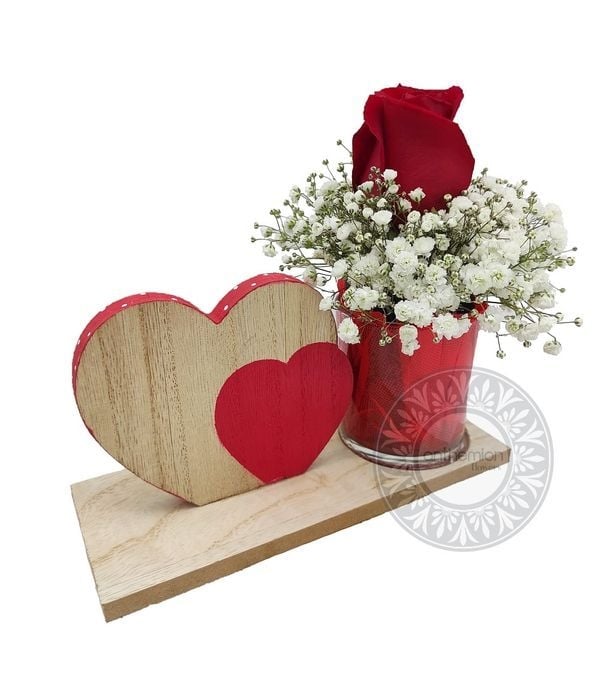 Wooden | glass rose arrangement