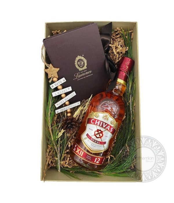 Box with Chivas and chocolates