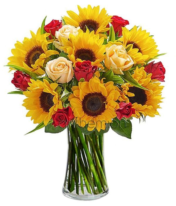 Bouquet of sunflowers and roses (Basic)