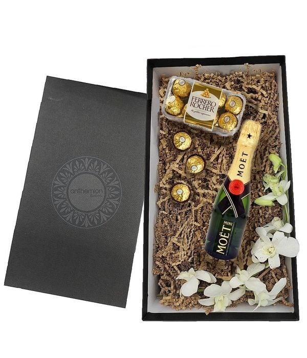 Moet gift box and chocolates