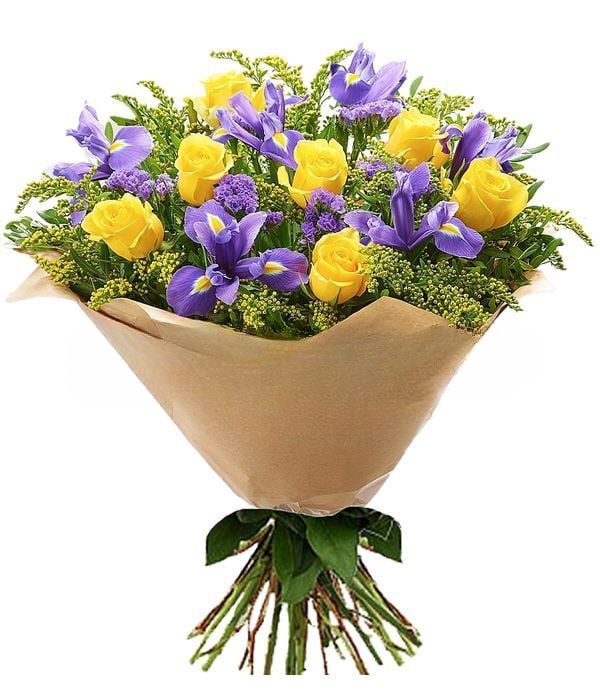 Irises and yellow roses (Basic)