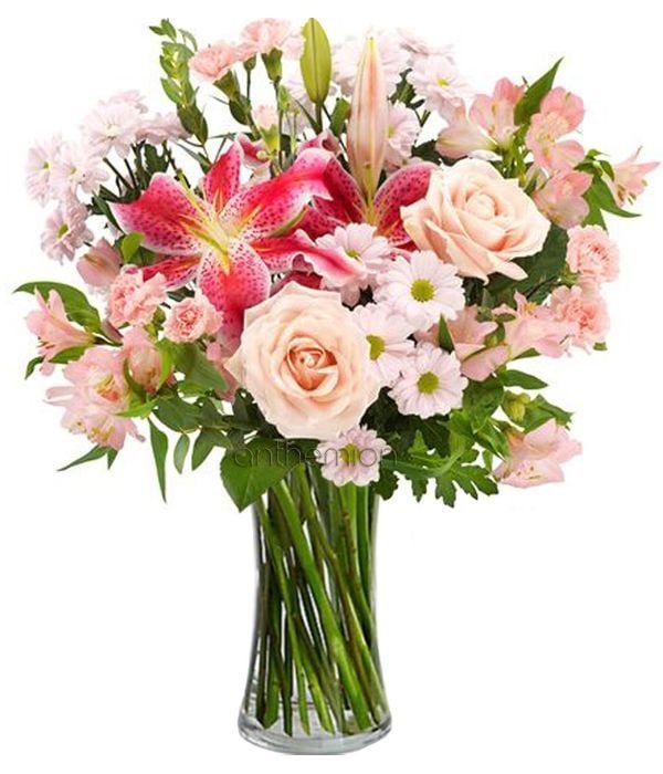 Irresistible bouquet with pink flowers (Basic)