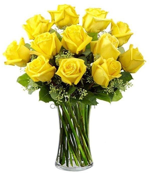 Bouquet of 12 yellow roses (Basic)