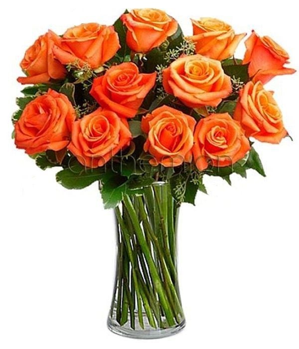 Bouquet with 12 orange roses (Basic)