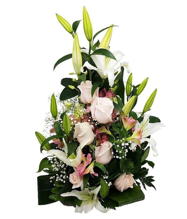 Tall arrangement in pink