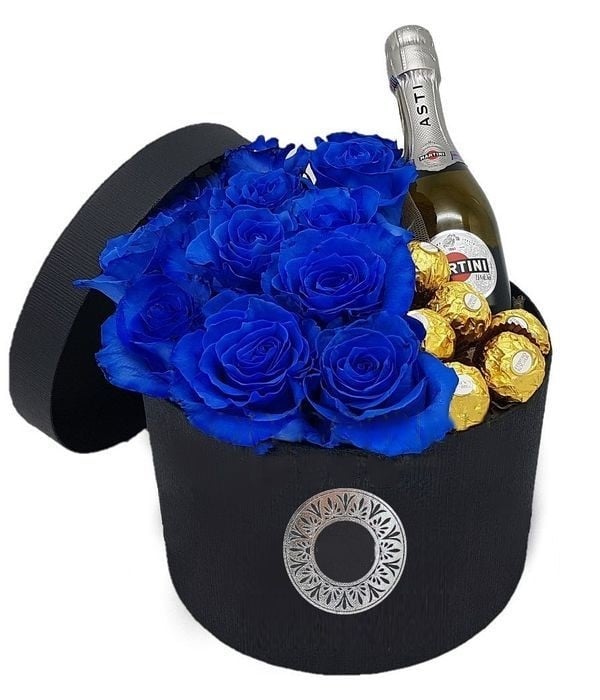 Blue gift in a box