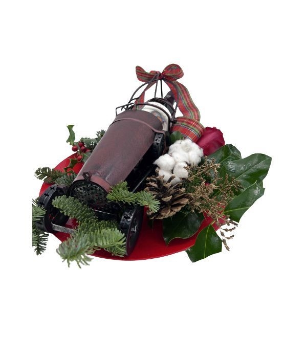 Metallic Truck With Flowers And Red Wine