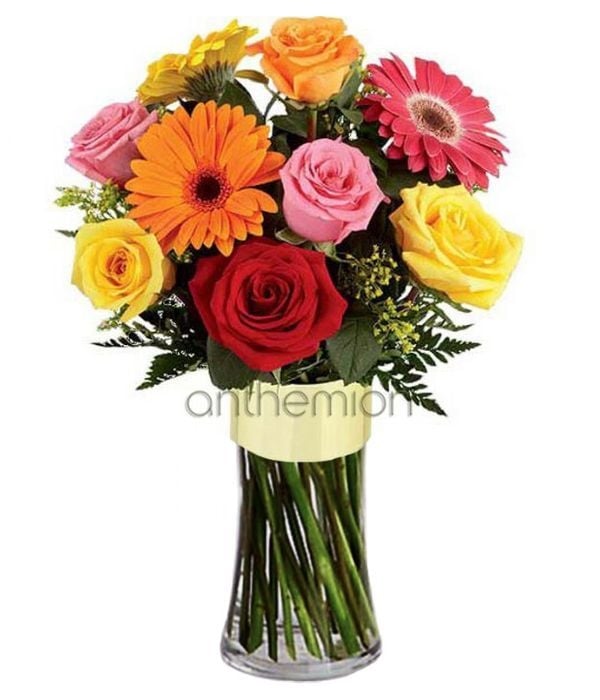Colorful roses and gerberas (Basic)
