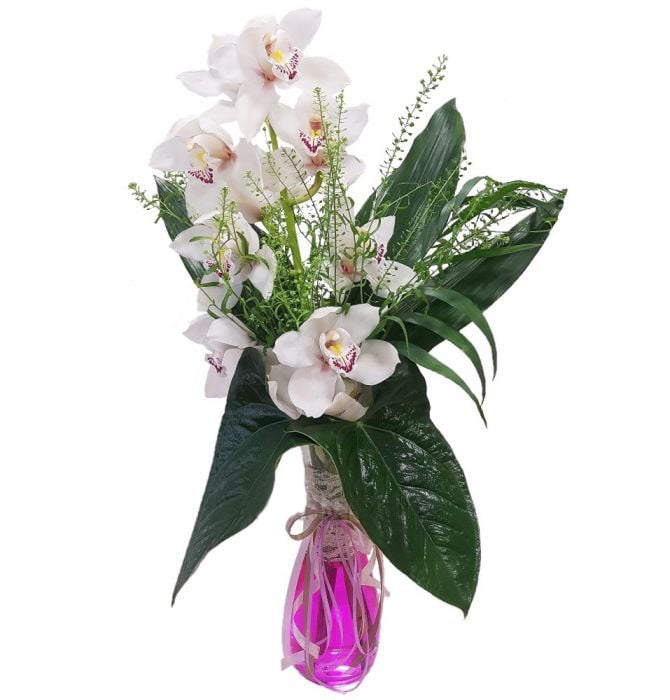 Elegant White Orchid In Vase (medium)
