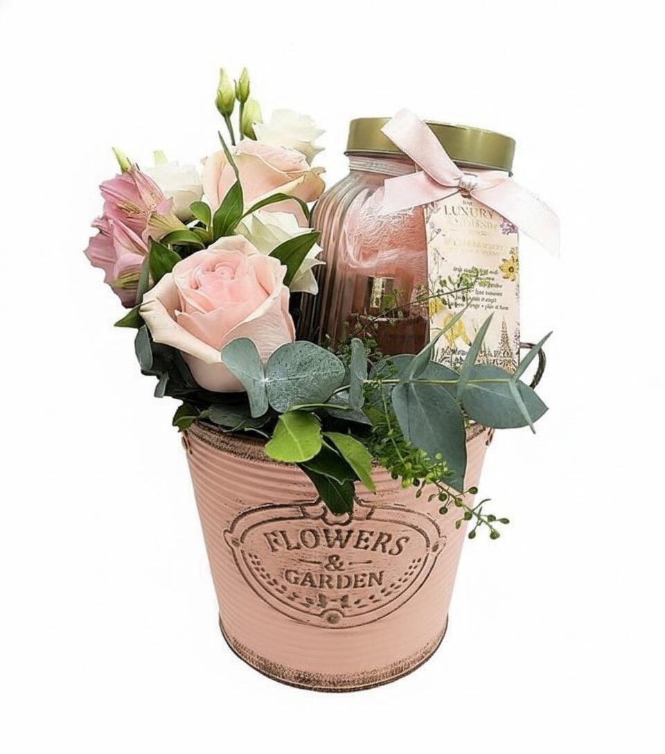 Skin Care Set and flowers