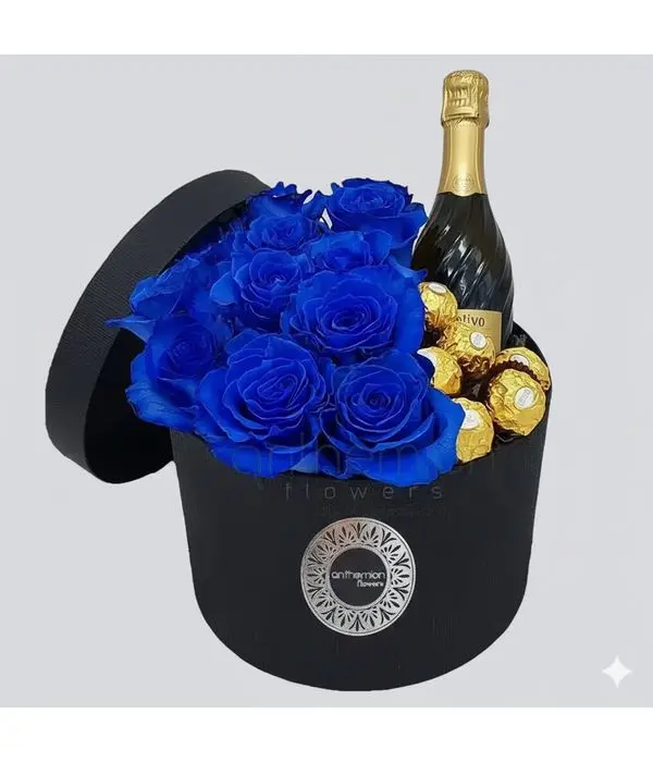 Blue gift in a box