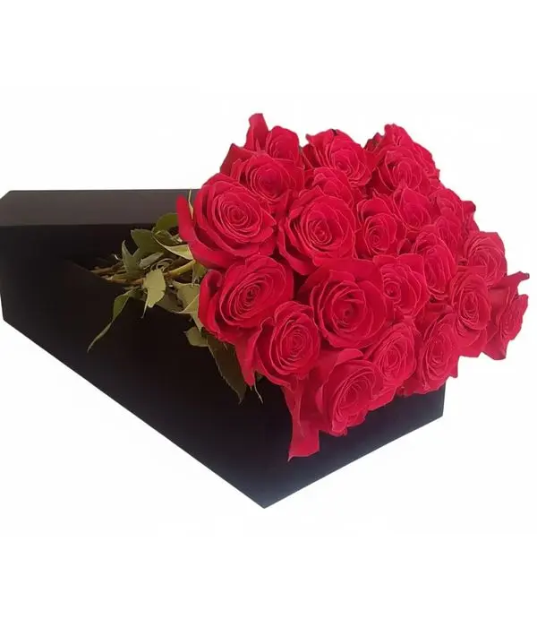 24 red roses in gift box