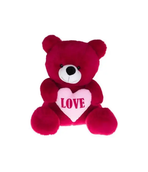White teddy bear with heart 55cm