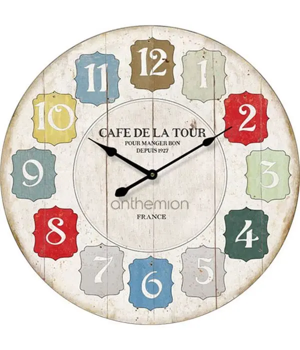 Wall clock "CAFE DE LA TOUR"