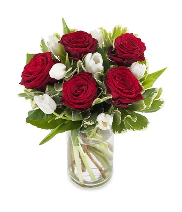 Classic beauty with tulips and roses | WITHOUT VASE