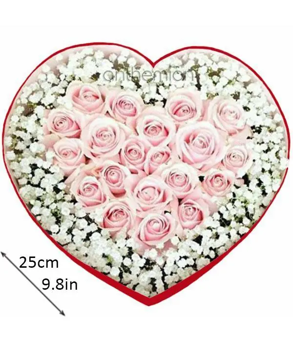 Pink rose heart arrangement