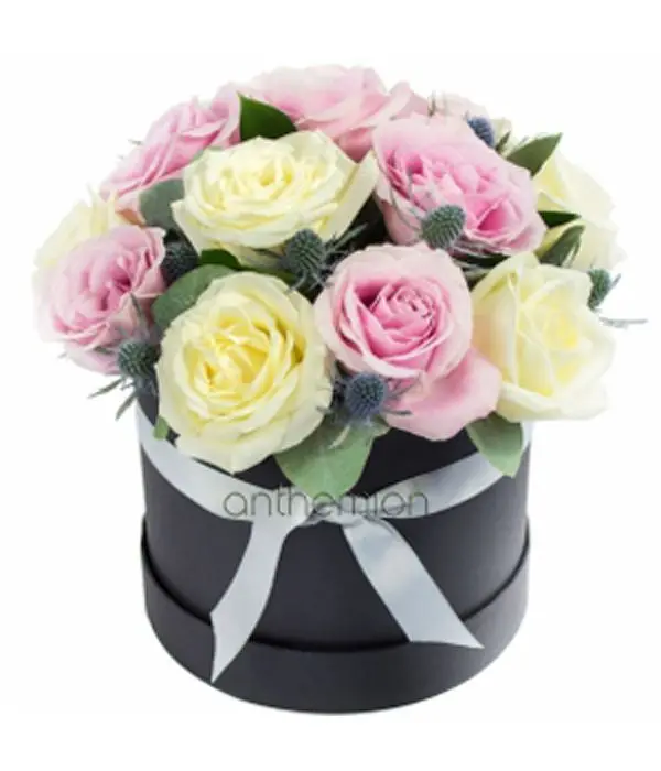 Elegant rose arrangement in box