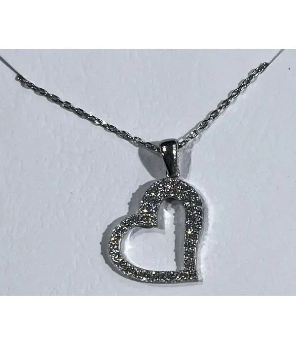 Pendant heart black strass
