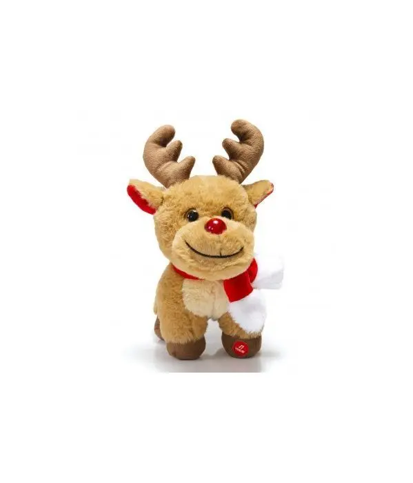 Christmas Deer with Bright Nose and Music 30cm