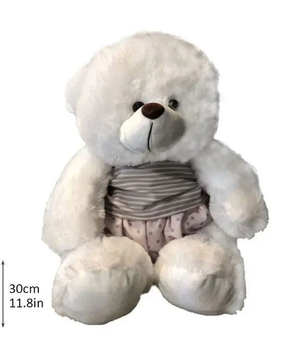 Teddy bear with pink clothes 30 cm
