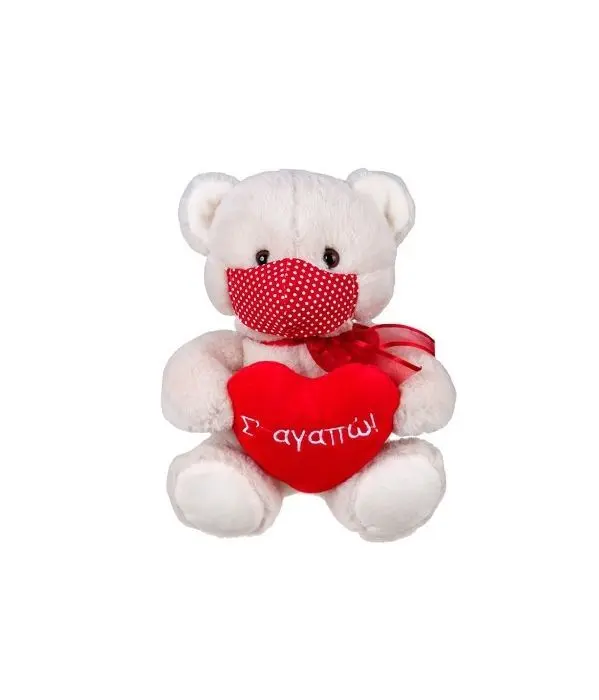 Love teddy bear with mask 30cm
