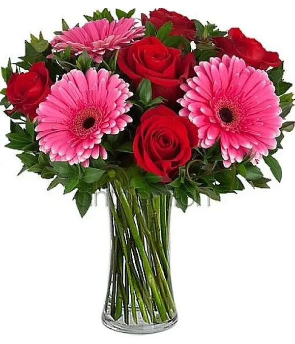 Bouquet with roses and gerberas (Basic)