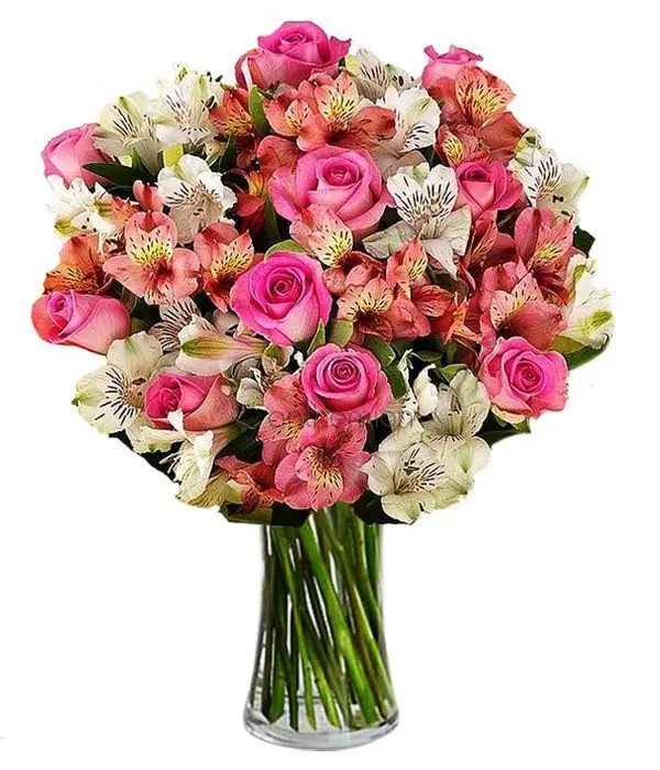 Roses and alstroemeries bouquet (Basic)