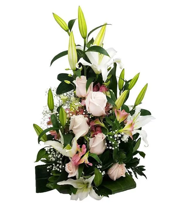 Tall arrangement in pink