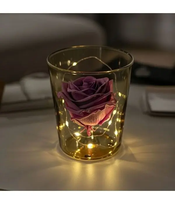 Lilac forever rose with lights