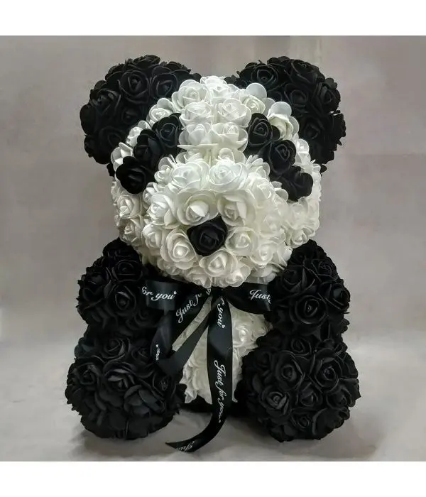 Panda artificial rose teddy bear 45cm