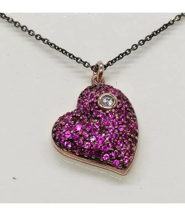 Fuchsia heart pendant