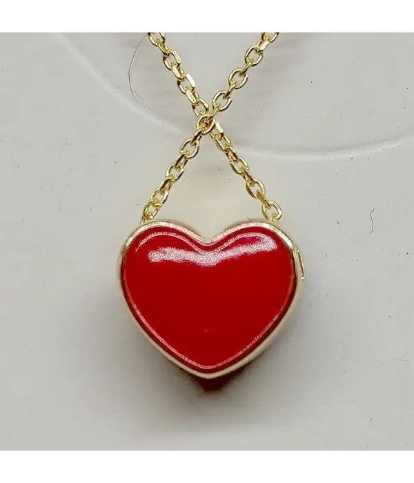 Pendant with blue and red heart - mood necklaces