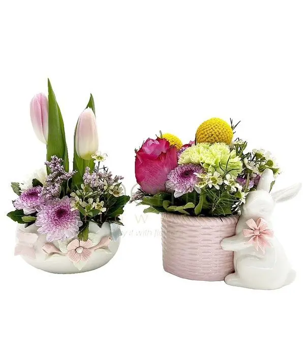 Easter ceramic set in pink