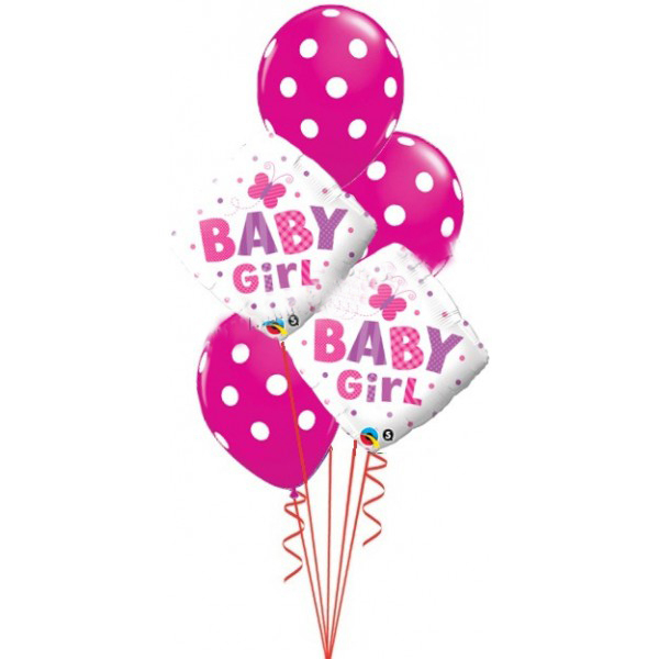 Baby Girl Butterfly and Dots Bouquet