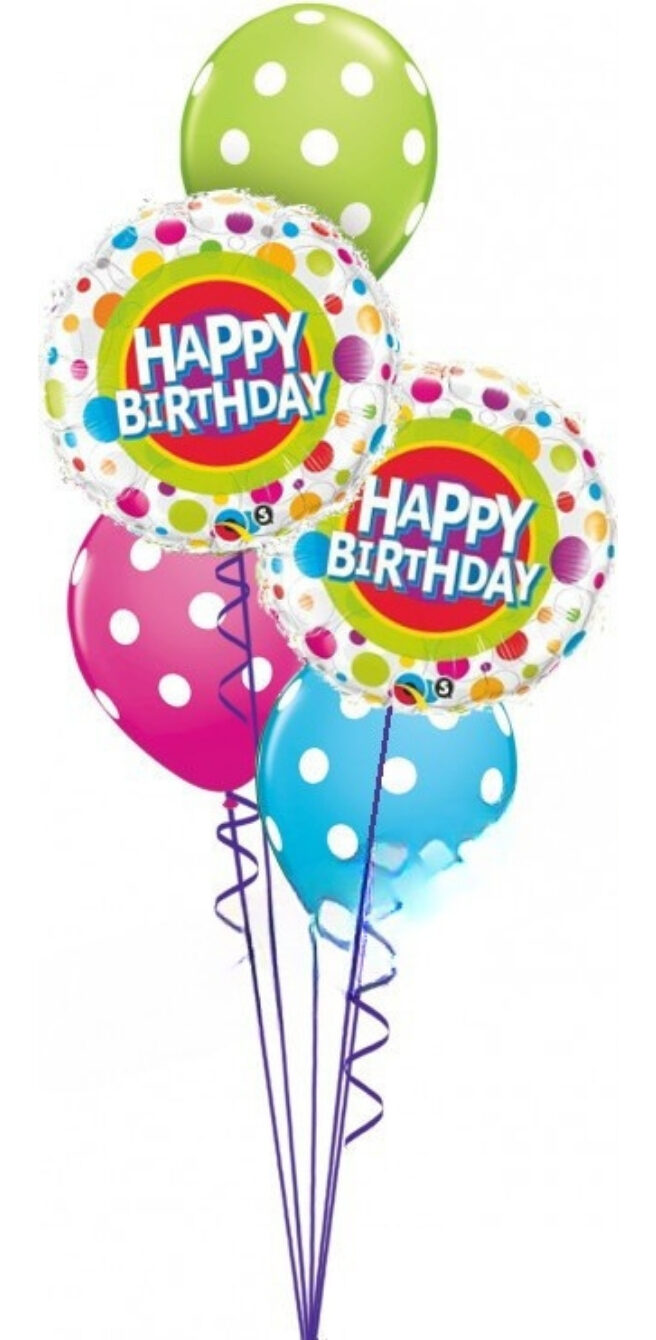 Colourful Dots Happy Birthday Bouquet