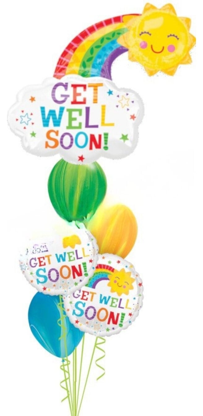 Get Well Soon Rainbows Balloon Bouquet