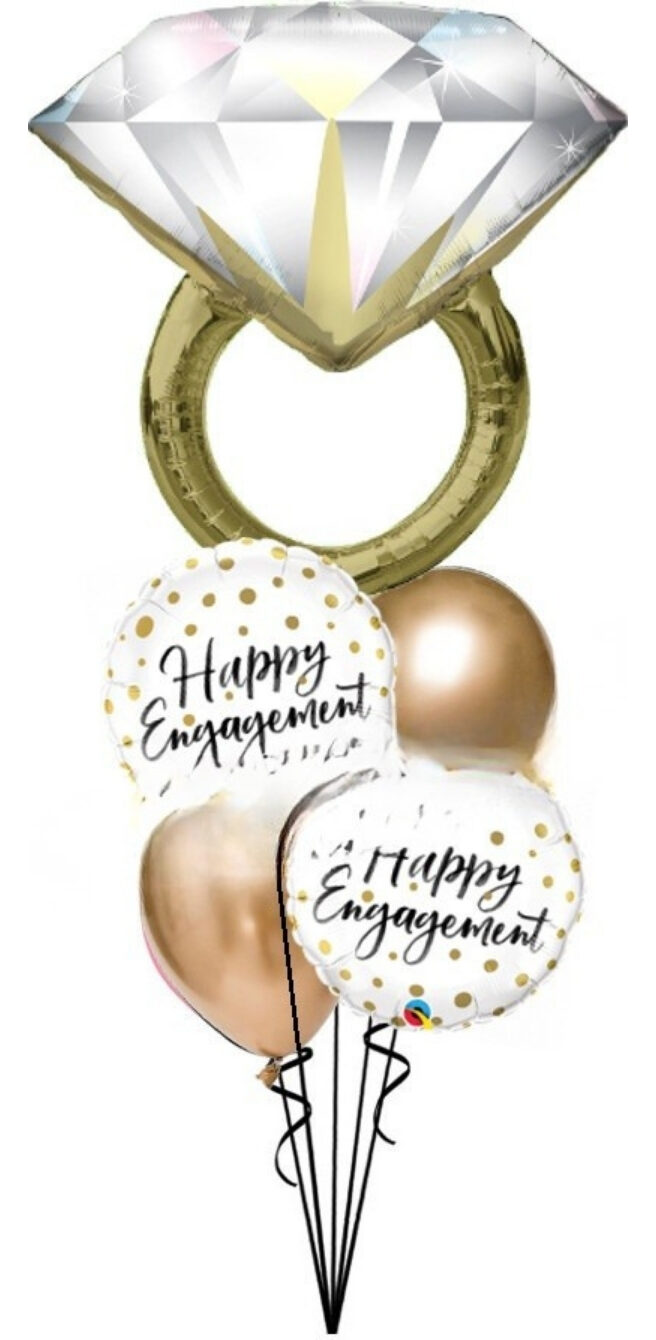 Golden Engagement Ring Bouquet