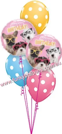 Puppies With Eyeglasses Birthday Bouquet