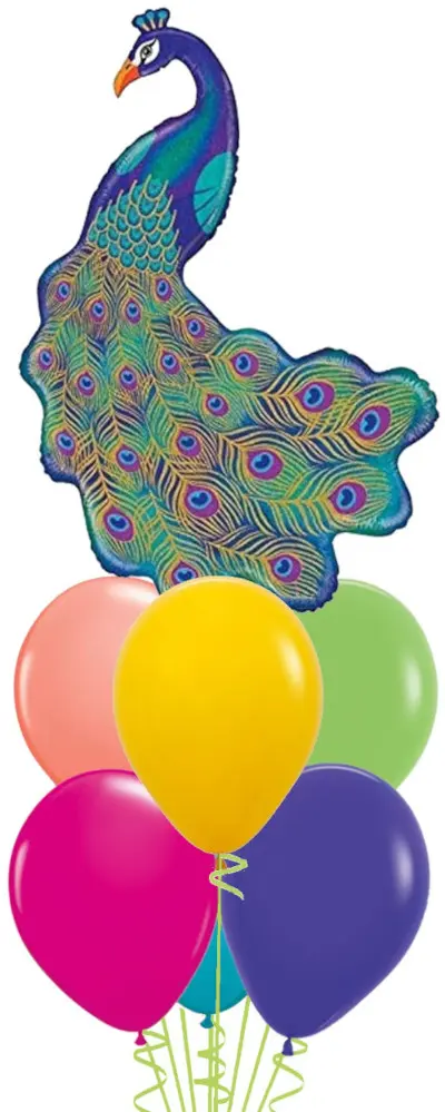 Colourful Peacock Balloon Bouquet