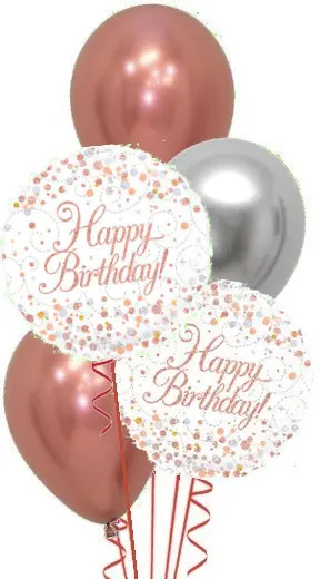 Happy Birthday Fizz Rose Gold Bouquet