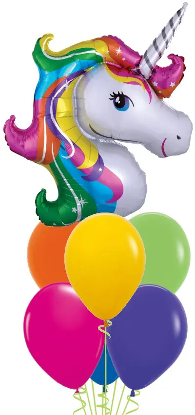 Rainbow Unicorn Balloon Bouquet