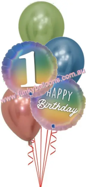 Pastel Rainbow 1st Birthday Bouquet