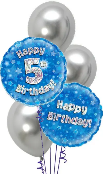 5th Blue + Silver Birthday Bouquet