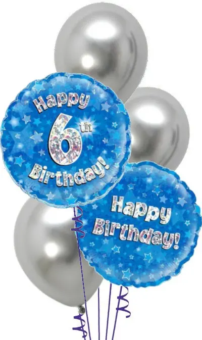 6th Blue + Silver Birthday Bouquet