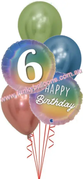 Pastel Rainbow 6th Birthday Bouquet